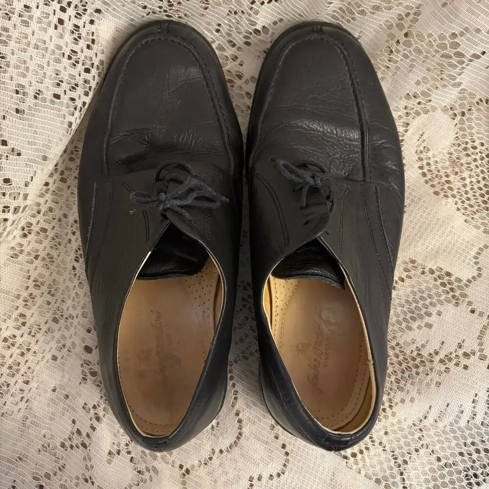 Sandro Moscoloni Vineyard 3060 Men's US 11 D Black Leather Oxfords Shoes